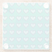 Gelocktes Herz-blauer grünes Glasuntersetzer (Rückseite)