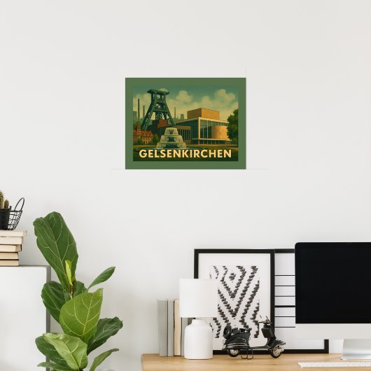 Gelsenkirchen Deutschland Stadt Kunst Poster (Heimbüro)