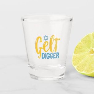 Gelt Digger Funny Hanukkah Gelt Coin Jüdisches Ges Schnapsglas