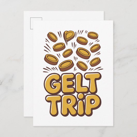 Gelt Trip Funny Hanukkah jüdisch Jude Hebräische K Ankündigungspostkarte (Vorne/Hinten)