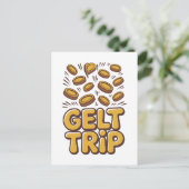 Gelt Trip Funny Hanukkah jüdisch Jude Hebräische K Ankündigungspostkarte (Stehend Vorderseite)