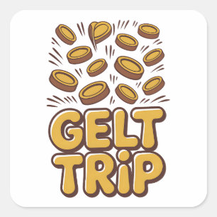 Gelt Trip Funny Hanukkah jüdisch Jude Hebräische K Quadratischer Aufkleber