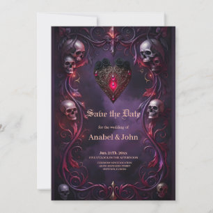Gelübde jenseits des Schleiers – Gotische Hochzeit Save The Date