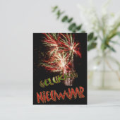 Gelukig Nieuwjaar Vuurwerk Briefkaart Postkarte (Stehend Vorderseite)