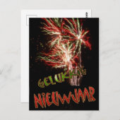 Gelukig Nieuwjaar Vuurwerk Briefkaart Postkarte (Vorne/Hinten)