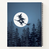 Gelukkig halloween feest. heks, volle maan. notizblock (Rückseite)