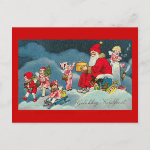 "Gelukkig Kerstfeest" Vintage niederländische Feiertagspostkarte