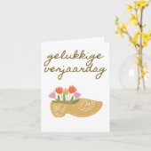 Gelukkige verjaardag, Dutch happy birthday Karte (Gelbe Blume)