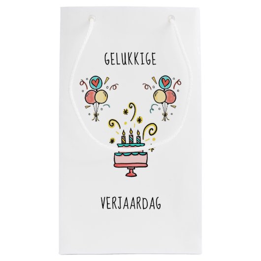Gelukkige Verjaardag | Happy Birthday Kleine Geschenktüte (Rückseite)