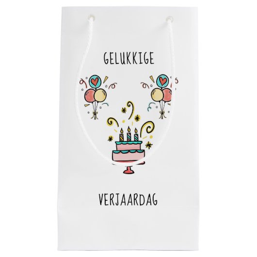 Gelukkige Verjaardag | Happy Birthday Kleine Geschenktüte (Vorderseite)