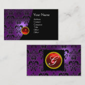 GEM DAMASK MONOGRAM Amethyst lila rot Visitenkarte (Vorne/Hinten)