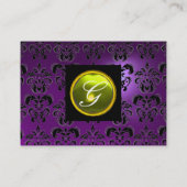 GEM DAMASK MONOGRAM Amethyst lila Visitenkarte (Rückseite)