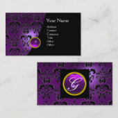 GEM DAMASK MONOGRAM Amethyst lila Visitenkarte (Vorne/Hinten)