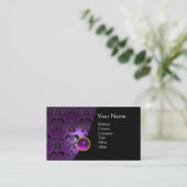 GEM DAMASK MONOGRAM Amethyst lila Visitenkarte (Stehend Vorderseite)