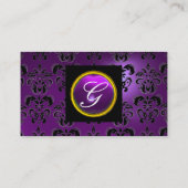 GEM DAMASK MONOGRAM Amethyst lila Visitenkarte (Rückseite)