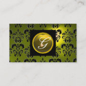GEM DAMASK MONOGRAM Gelber Topaz Visitenkarte (Rückseite)