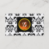 GEM DAMASK MONOGRAM grüne Smaragdbraune Perle Visitenkarte (Rückseite)