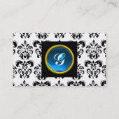 GEM DAMASK MONOGRAM grüne Smaragdbraune Perle Visitenkarte (Rückseite)