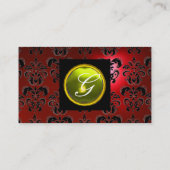 GEM DAMASK MONOGRAM roter Topaz gelb Visitenkarte (Rückseite)
