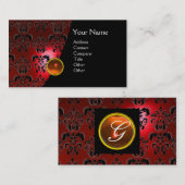 GEM DAMASK MONOGRAM roter Topaz Visitenkarte (Vorne/Hinten)