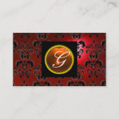 GEM DAMASK MONOGRAM roter Topaz Visitenkarte (Rückseite)