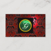 GEM DAMASK MONOGRAM Roter Topaz Visitenkarte (Rückseite)