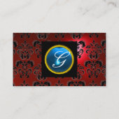GEM DAMASK MONOGRAM Roter Topaz Visitenkarte (Rückseite)