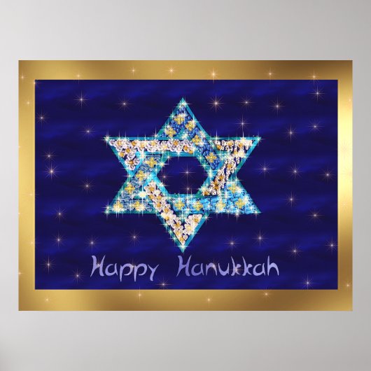 Gem dekoriert Star of David Poster (Vorne)