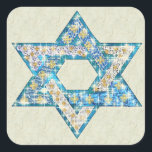 Gem dekoriert Star of David Quadratischer Aufkleber<br><div class="desc">Kunst gezeichnet,  um Edelsteine und Funken füllen sich in die Form des Sterns von David,  um dies zu einem ganz besonderen Geschenk für sich selbst oder Freunde und Familie dieser Hanukkah.</div>