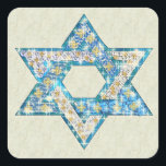 Gem dekoriert Star of David Quadratischer Aufkleber<br><div class="desc">Kunst gezeichnet,  um Edelsteine und Funken füllen sich in die Form des Sterns von David,  um dies zu einem ganz besonderen Geschenk für sich selbst oder Freunde und Familie dieser Hanukkah.</div>