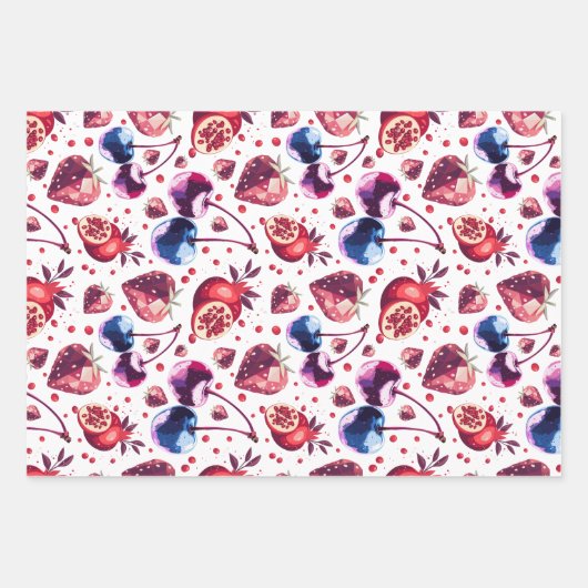 Gem Fruit Seamless Muster Geschenkwrap Set Geschenkpapier Set (Vorderseite)