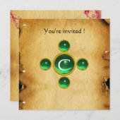 Gem Kreuz 1. Heilige Kommunion / Grün Einladung (Vorne/Hinten)