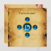 Gem Kreuz 1. Heilige Kommunion / Heiliges Blau Einladung (Vorne/Hinten)