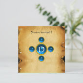 Gem Kreuz 1. Heilige Kommunion / Heiliges Blau Einladung (Stehend Vorderseite)