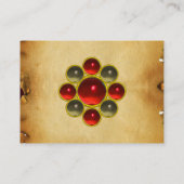 GEM MON , RED RUBY, GRAY AGATA , Pergament Visitenkarte (Rückseite)