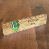 GEM MONOGRAM ,GRÜNE EMERALD, Pergament Namensplakette (Seite)