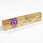 GEM MONOGRAM, LILA AMETHYST, Pergament Namensplakette