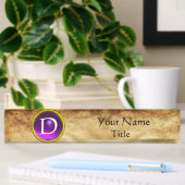 GEM MONOGRAM, LILA AMETHYST, Pergament Namensplakette