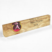 GEM MONOGRAM ,RED RUBY, Pergament Namensplakette