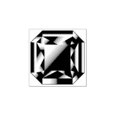 Gem - Octagonal Faceted Gemstone Jewel Gummistempel (Prägung)