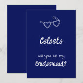 Gem & Pen Bridesmaid Einladung Royal Blue (Vorne/Hinten)