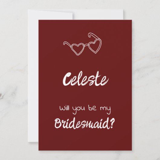 Gem & Pen Bridesmaid Einladung Ruby (Vorderseite)