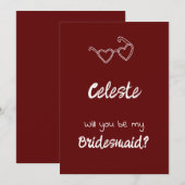 Gem & Pen Bridesmaid Einladung Ruby (Vorne/Hinten)
