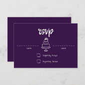 Gem & Pen RSVP Card Amethyst (Vorne/Hinten)