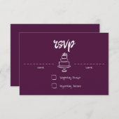 Gem & Pen RSVP Card Magenta (Vorne/Hinten)