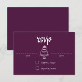 Gem & Pen RSVP Card Magenta Karte (Vorne/Hinten)