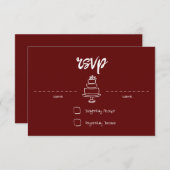 Gem & Pen RSVP Card Ruby (Vorne/Hinten)