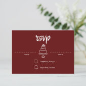 Gem & Pen RSVP Card Ruby Karte (Stehend Vorderseite)