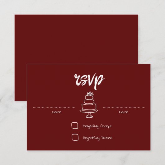 Gem & Pen RSVP Card Ruby Karte (Vorne/Hinten)