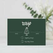 Gem & Pen RSVP-Karte Smarald RSVP Karte (Stehend Vorderseite)